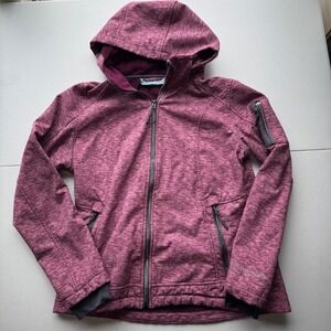 Free Country Women Softshell Hooded Jacket Maroon Fleece Full Zip Size Medium